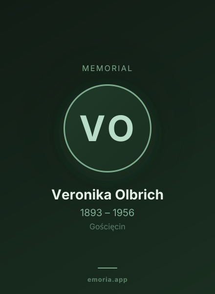 Memorial portrait of Veronika Olbrich