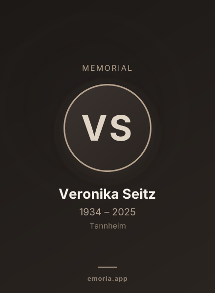 Memorial portrait of Veronika Seitz
