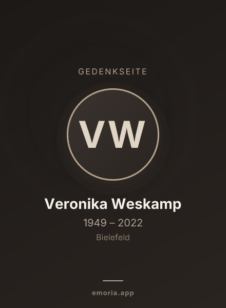 Gedenkportrait von Veronika Weskamp