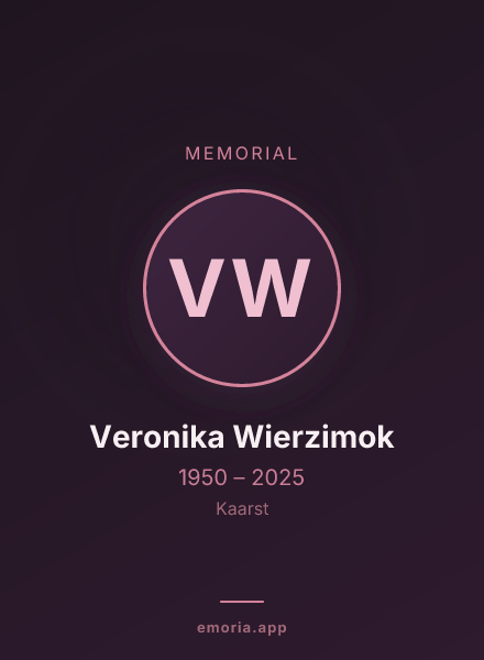 Memorial portrait of Veronika Wierzimok