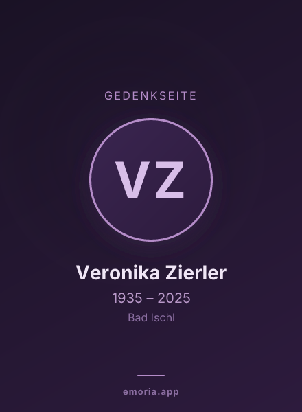 Gedenkportrait von Veronika Zierler