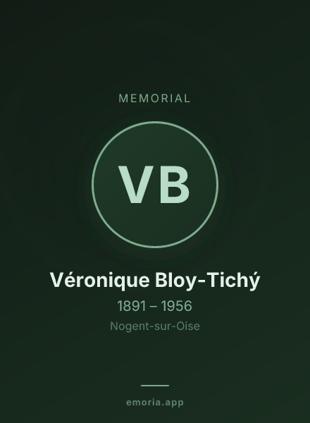 Memorial portrait of Véronique Bloy-Tichý