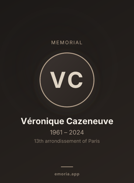 Memorial portrait of Véronique Cazeneuve