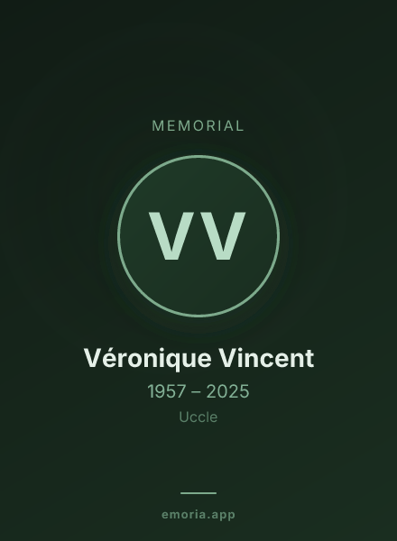 Memorial portrait of Véronique Vincent
