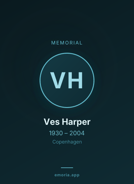 Memorial portrait of Ves Harper