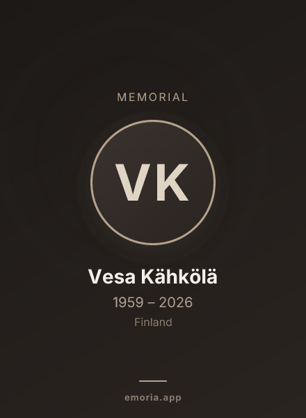Memorial portrait of Vesa Kähkölä