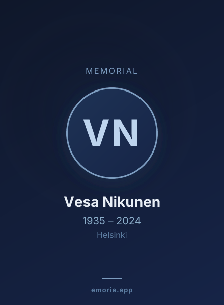 Memorial portrait of Vesa Nikunen
