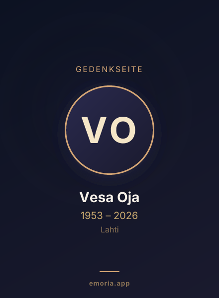 Gedenkportrait von Vesa Oja