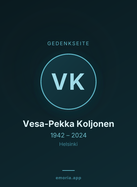 Gedenkportrait von Vesa-Pekka Koljonen