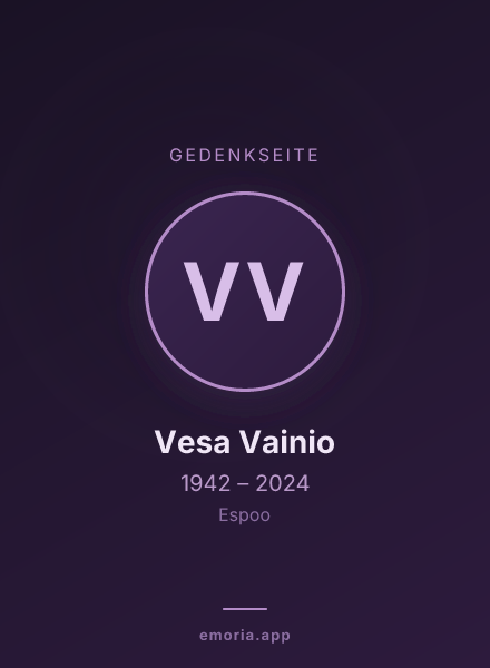 Gedenkportrait von Vesa Vainio
