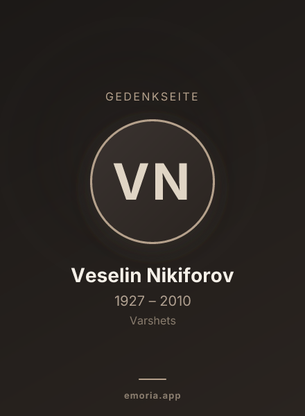 Gedenkportrait von Veselin Nikiforov