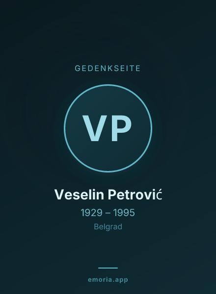 Gedenkportrait von Veselin Petrović