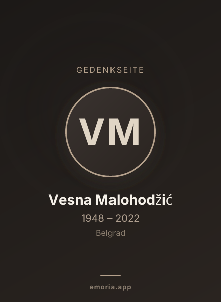 Gedenkportrait von Vesna Malohodžić