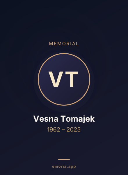 Memorial portrait of Vesna Tomajek