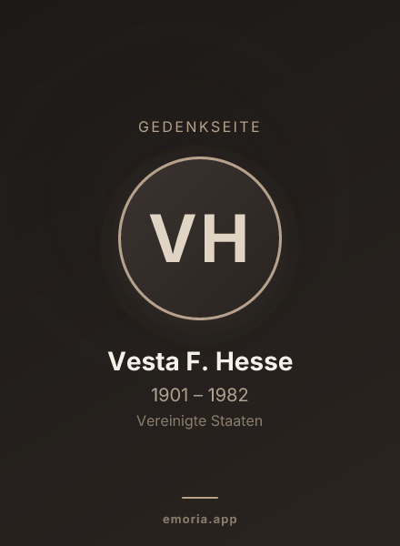 Gedenkportrait von Vesta F. Hesse