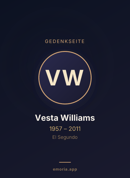 Gedenkportrait von Vesta Williams