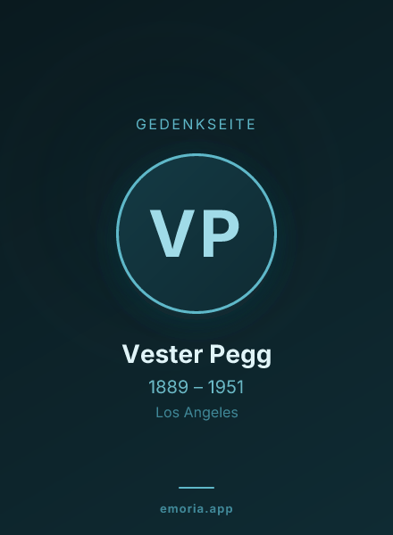 Gedenkportrait von Vester Pegg