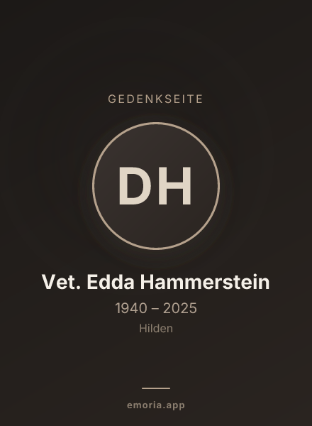 Gedenkportrait von Dr. med. Vet. Edda Hammerstein