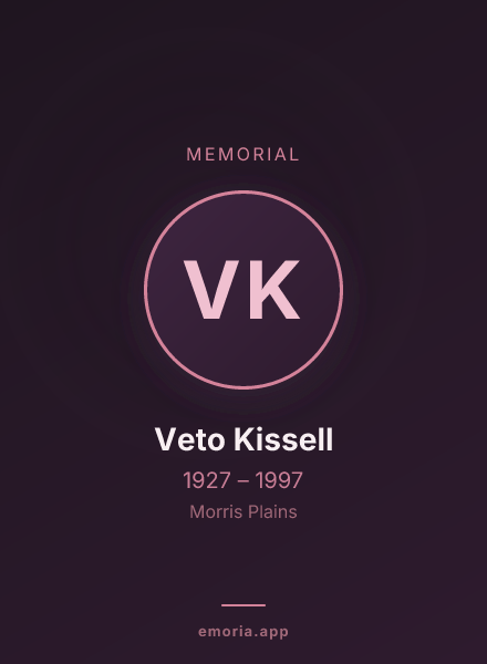 Memorial portrait of Veto Kissell