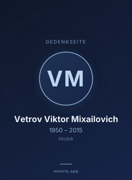 Gedenkportrait von Vetrov Viktor Mixailovich