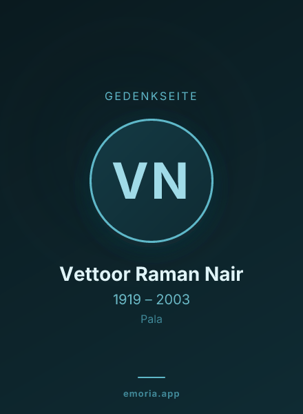 Gedenkportrait von Vettoor Raman Nair