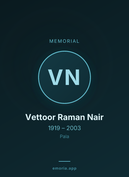 Memorial portrait of Vettoor Raman Nair