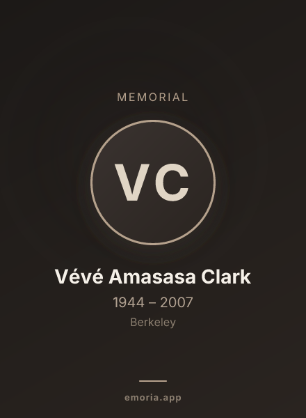 Memorial portrait of Vévé Amasasa Clark