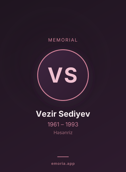 Memorial portrait of Vezir Sediyev
