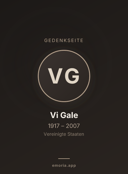 Gedenkportrait von Vi Gale