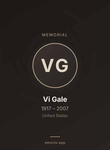 Memorial portrait of Vi Gale