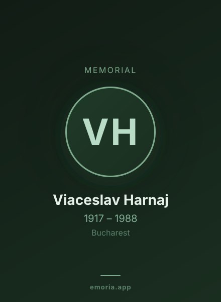 Memorial portrait of Viaceslav Harnaj