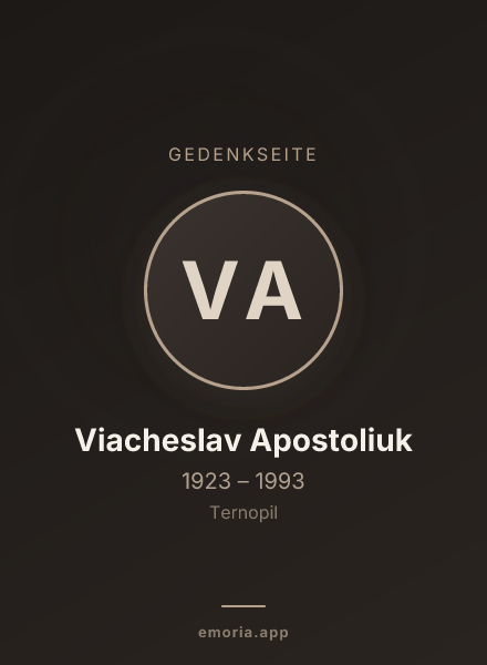 Gedenkportrait von Viacheslav Apostoliuk