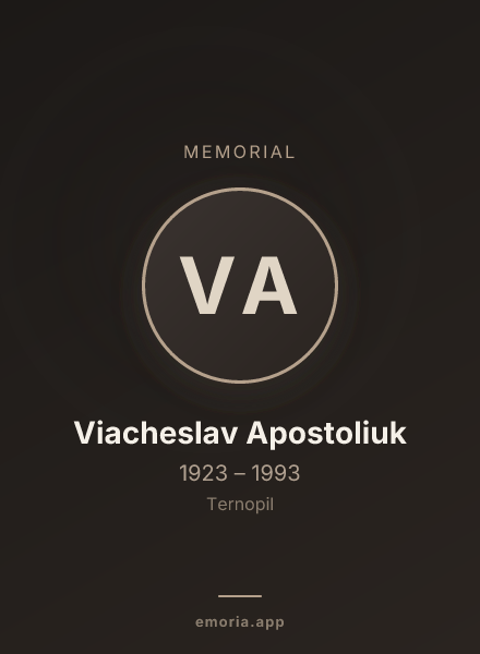 Memorial portrait of Viacheslav Apostoliuk