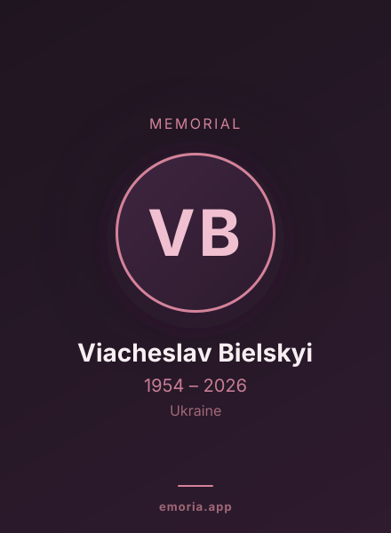 Memorial portrait of Viacheslav Bielskyi