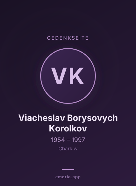 Gedenkportrait von Viacheslav Borysovych Korolkov