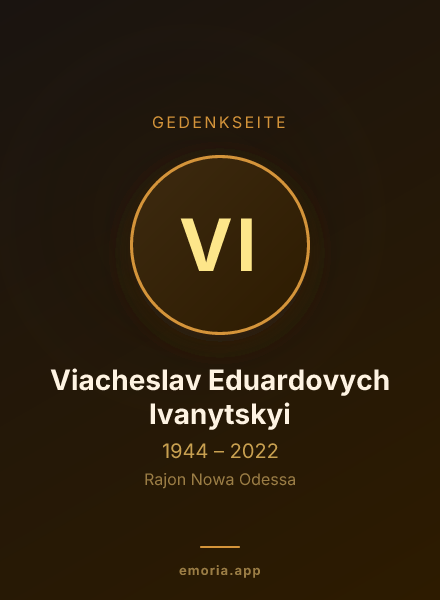 Gedenkportrait von Viacheslav Eduardovych Ivanytskyi