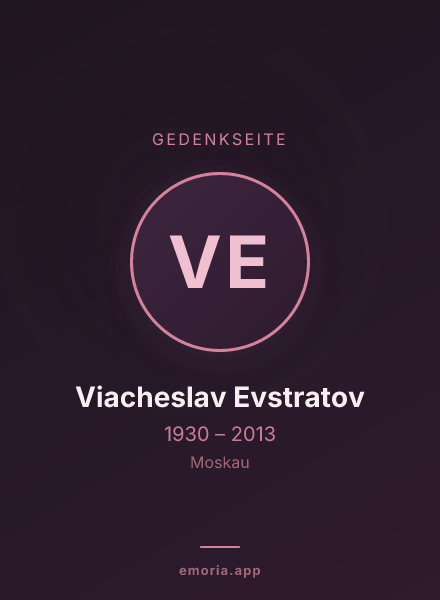 Gedenkportrait von Viacheslav Evstratov