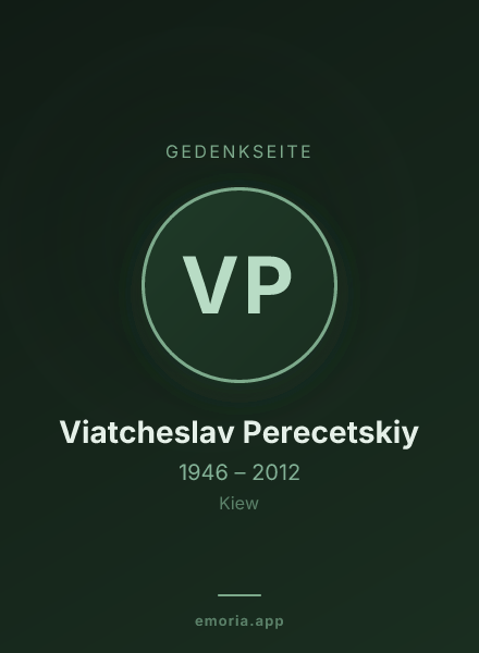 Gedenkportrait von Viatcheslav Perecetskiy