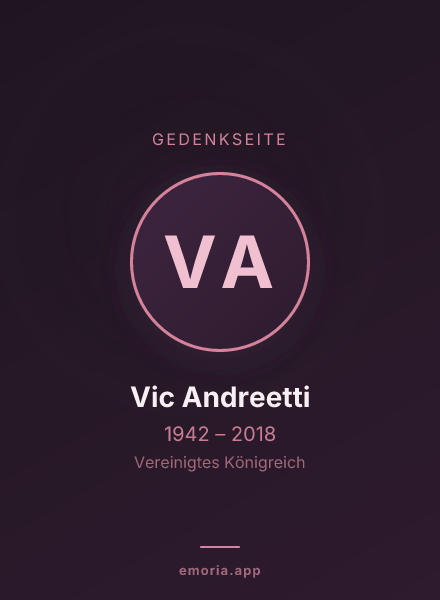 Gedenkportrait von Vic Andreetti