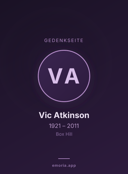 Gedenkportrait von Vic Atkinson