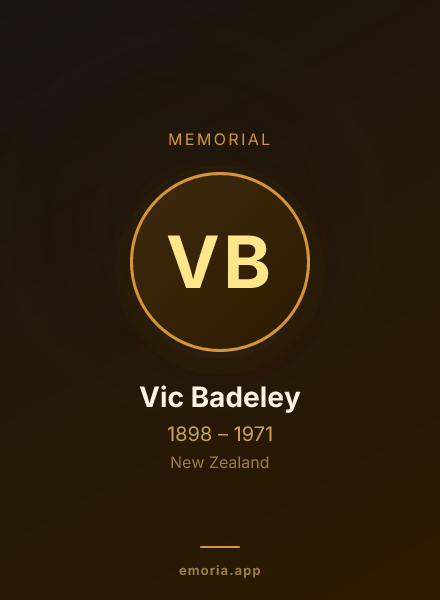 Memorial portrait of Vic Badeley