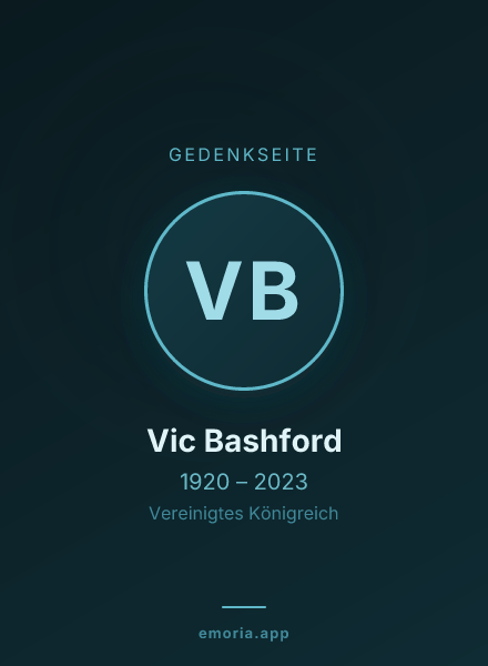 Gedenkportrait von Vic Bashford