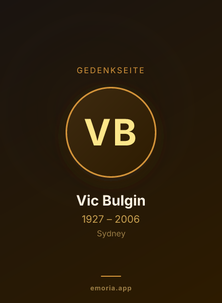 Gedenkportrait von Vic Bulgin