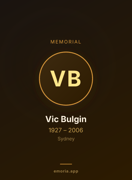Memorial portrait of Vic Bulgin