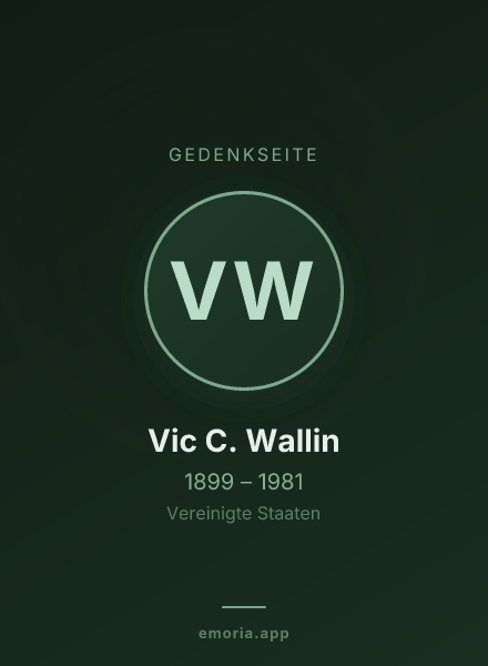 Gedenkportrait von Vic C. Wallin