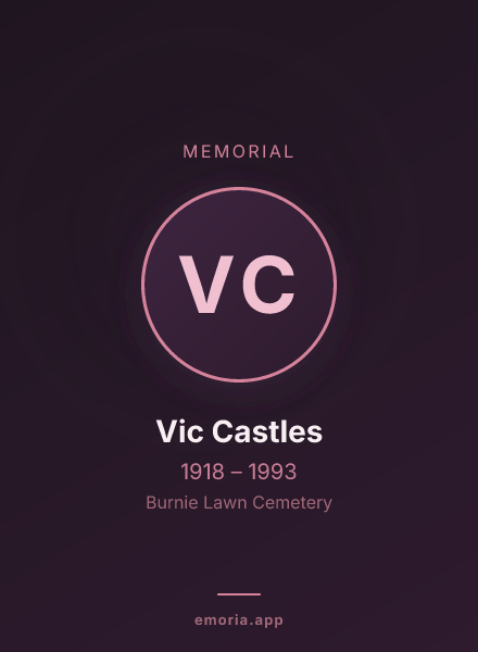 Memorial portrait of Vic Castles