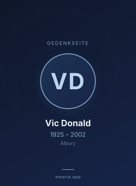 Gedenkportrait von Vic Donald