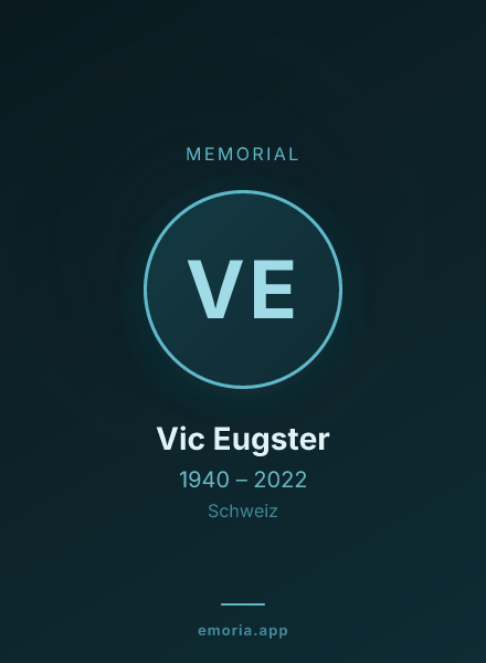 Memorial portrait of Vic Eugster