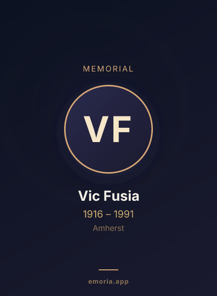 Memorial portrait of Vic Fusia