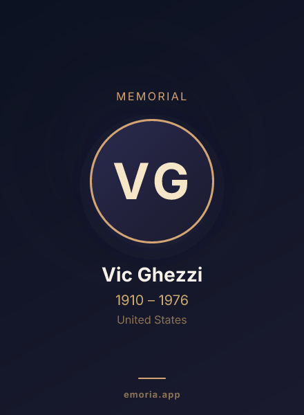 Memorial portrait of Vic Ghezzi